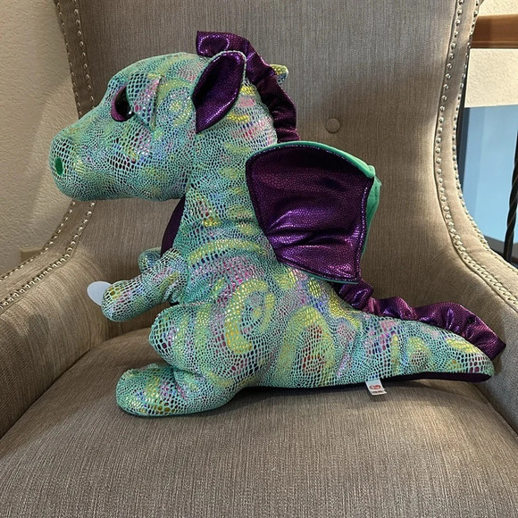 Large Ty Beanie Boos Cinder The Green Dragon Plush large, 16” NWT Iridescent - Picture 2 of 16